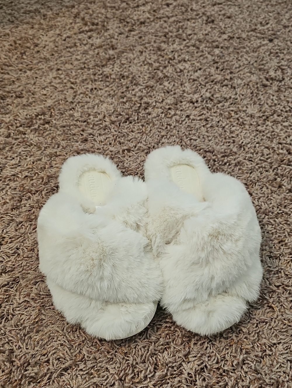 Auden Plush Fuzzy Slide Slippers - Cream